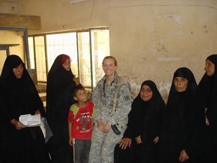 Seeing women and children during a MEDOP (medical operation) in Iraq.